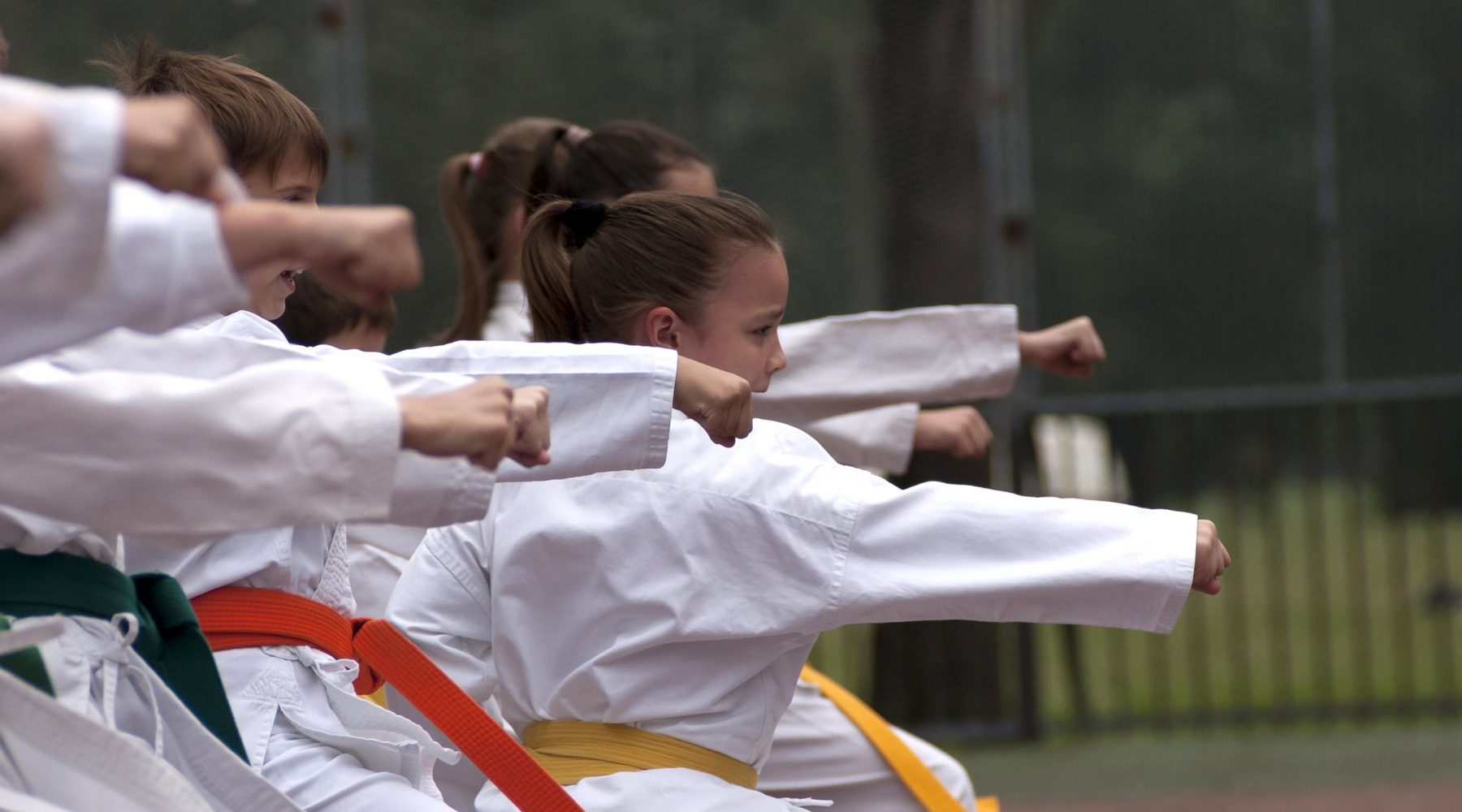 Children training at a WYSOK junior karate class